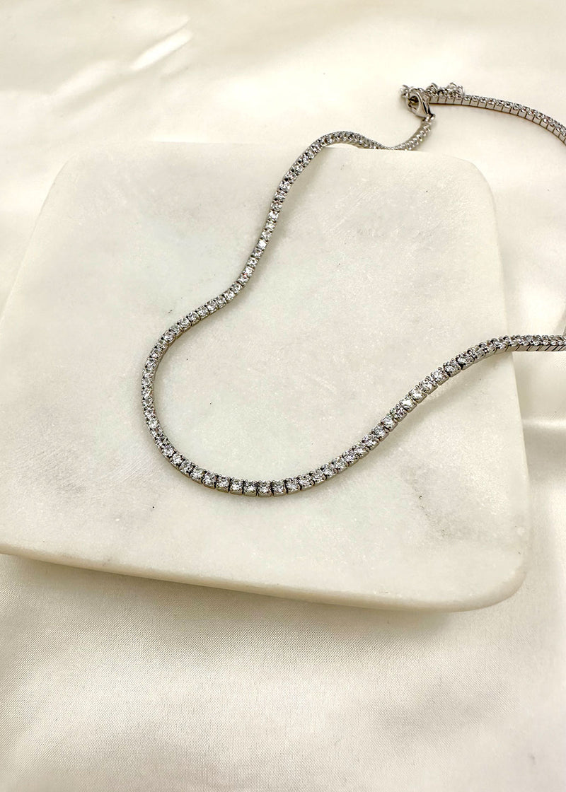 Audrey Pavé Necklace | Silver