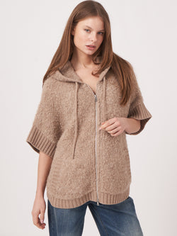 Repeat | Alpaca Wool Knitted Cardigan | Beige | OS