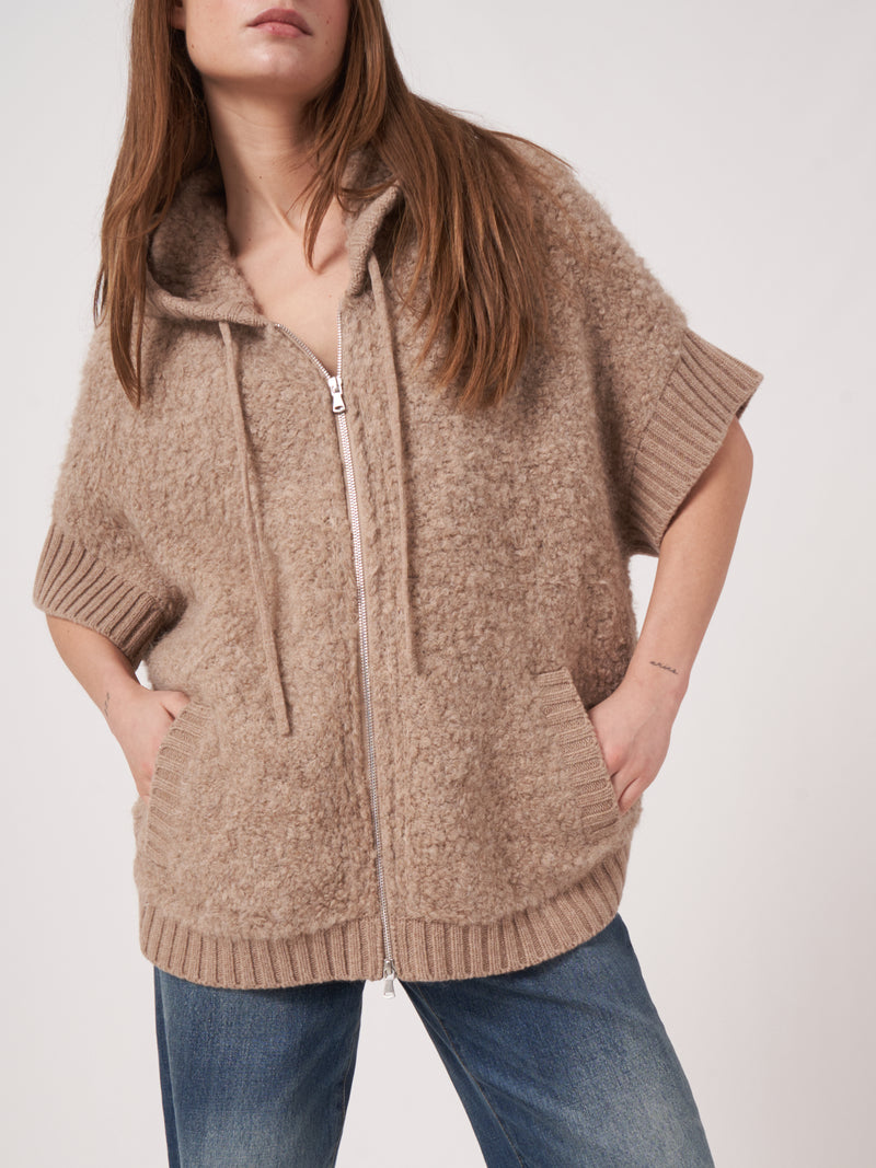 Repeat | Alpaca Wool Knitted Cardigan | Beige | OS