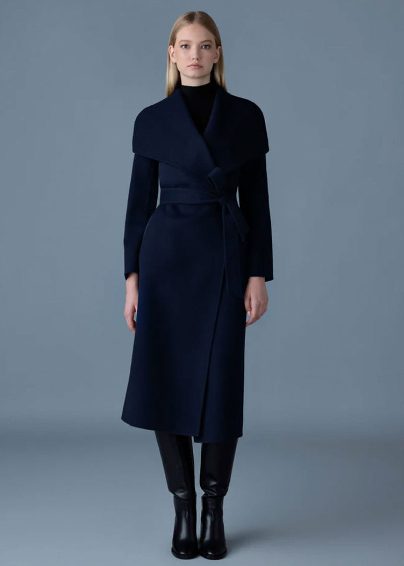 Mai Belted Wool Coat | Navy