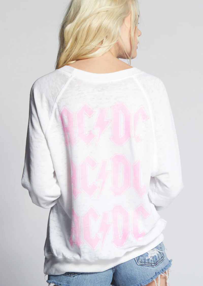 ACDC Pink Bolt Graphic Sweater