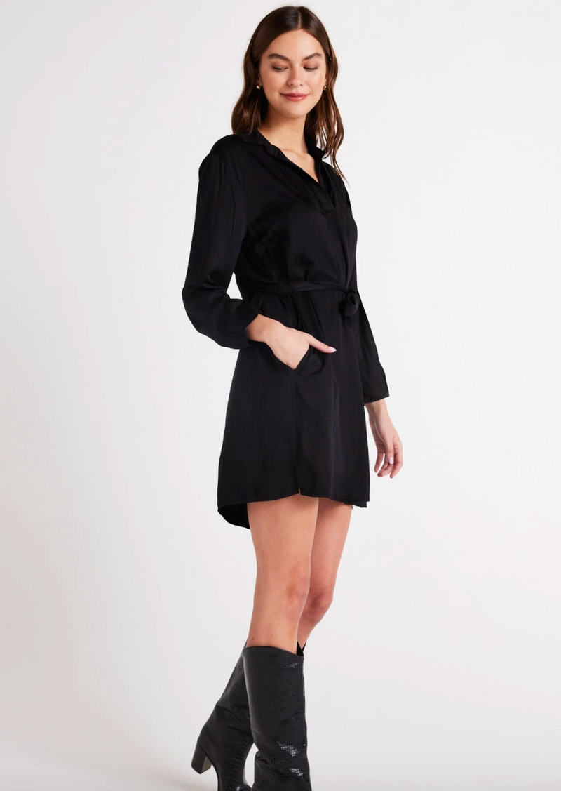 Belted Pullover Shirt Dress