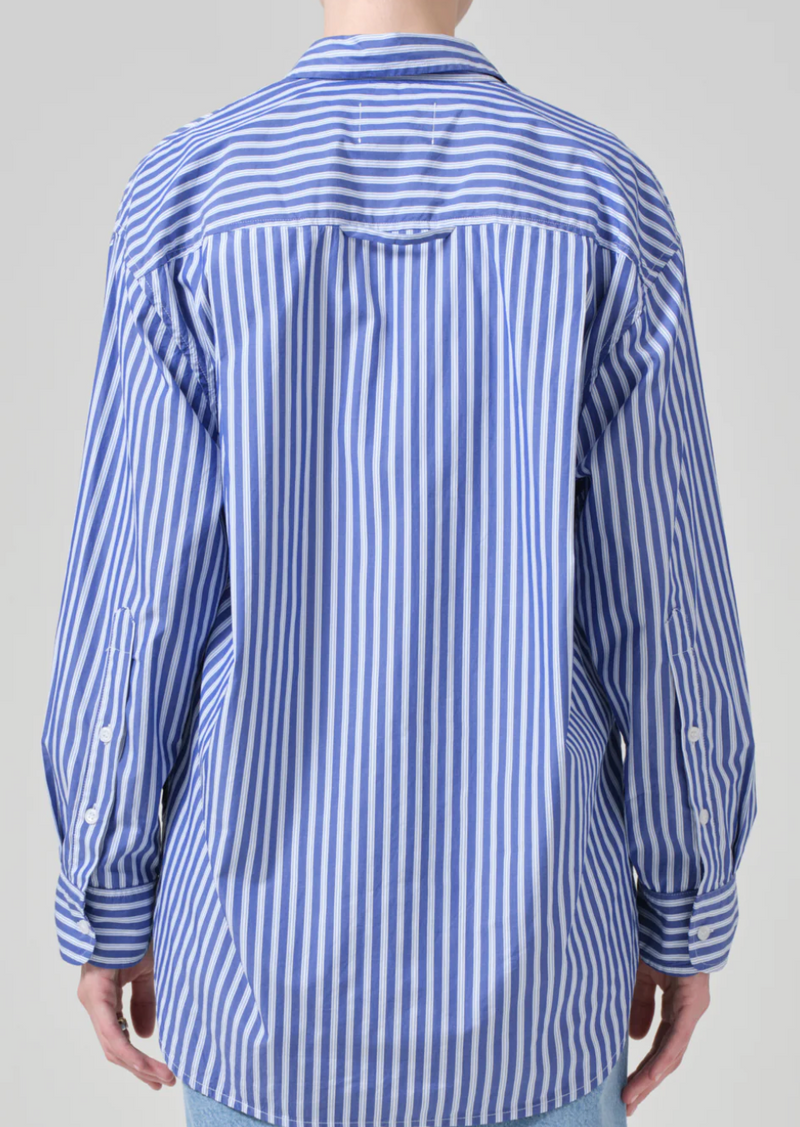 Kayla Shirt | Navy Mesa Stripe