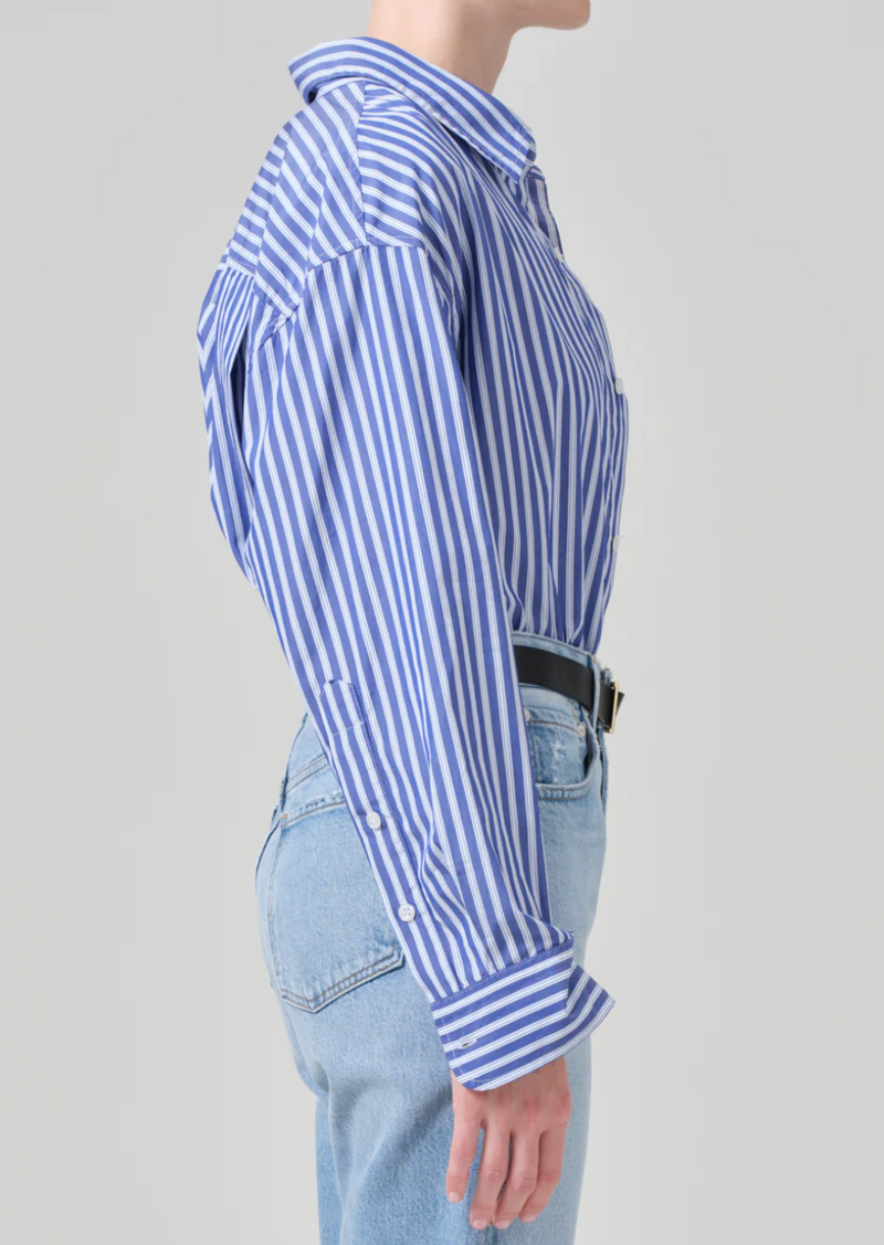 Kayla Shirt | Navy Mesa Stripe