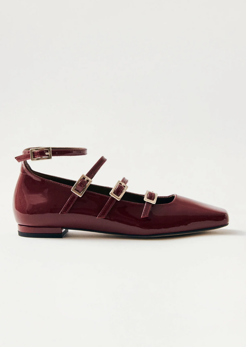 Luke Onix Leather Ballet Flats | Wine Burgundy