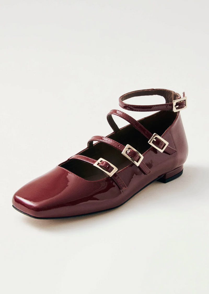 Luke Onix Leather Ballet Flats | Wine Burgundy