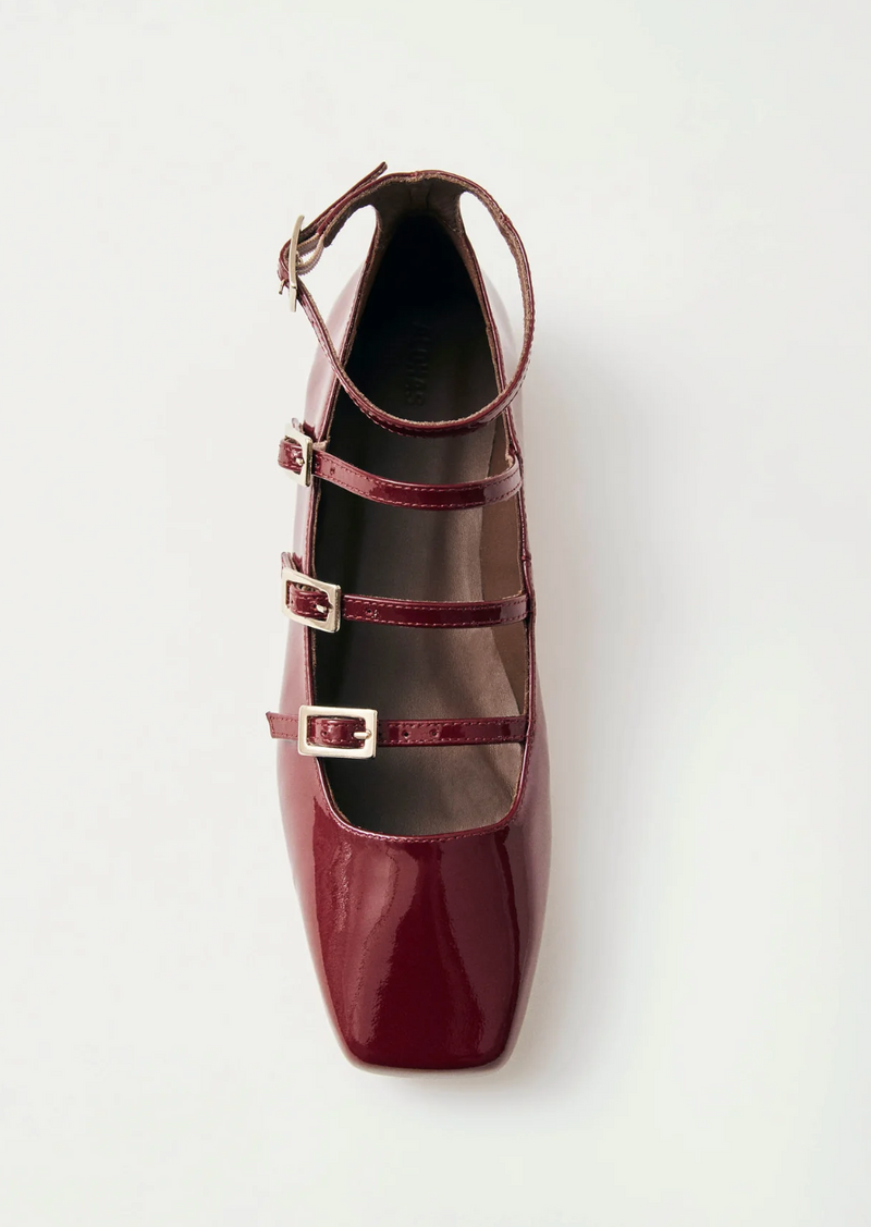 Luke Onix Leather Ballet Flats | Wine Burgundy