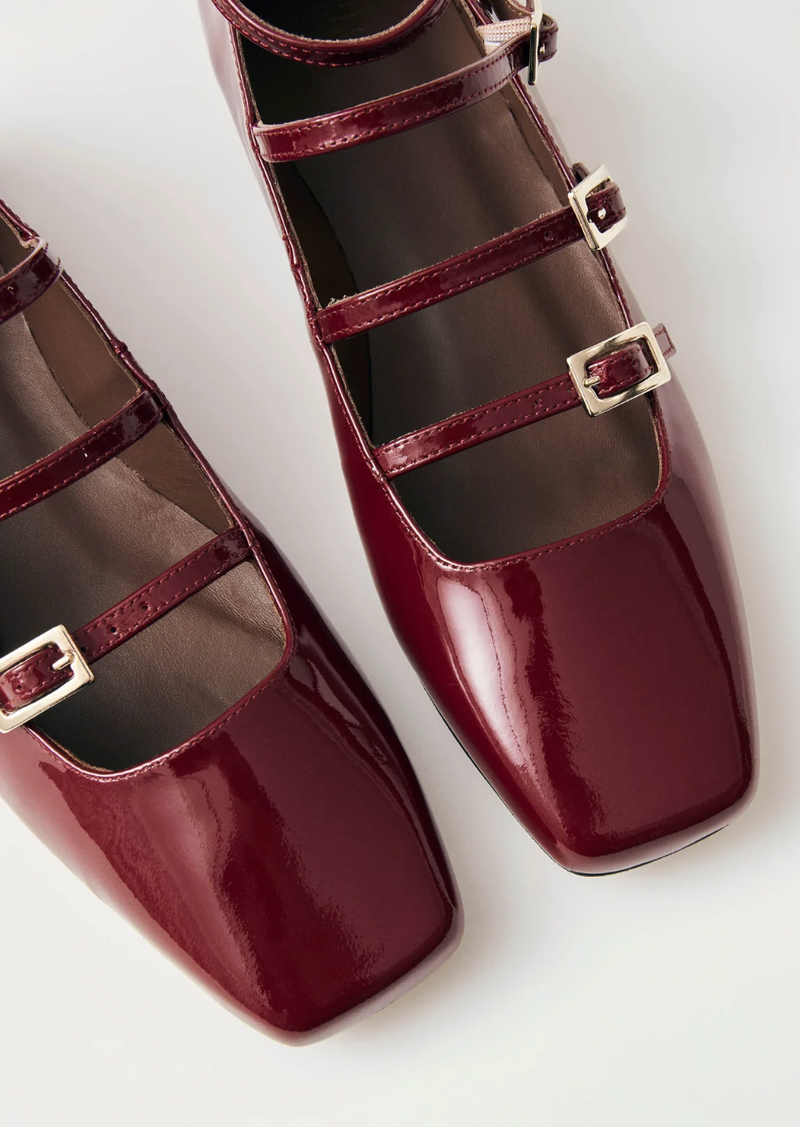 Luke Onix Leather Ballet Flats | Wine Burgundy