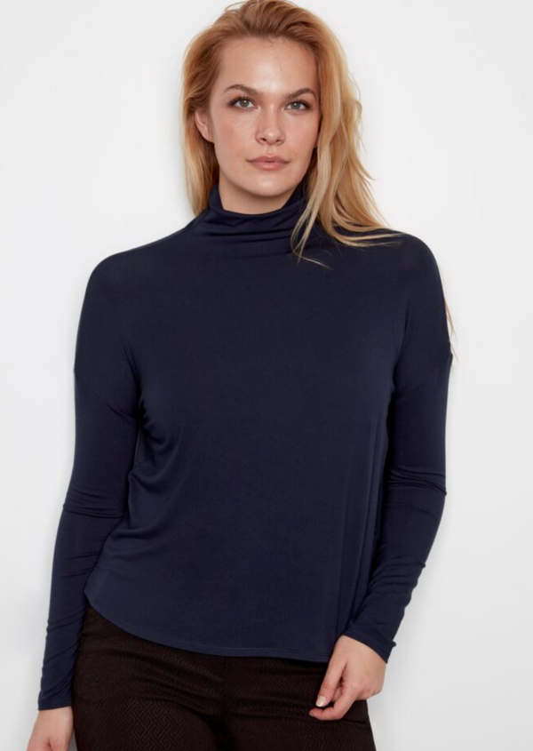 Morgan Turtle Neck Top | Navy