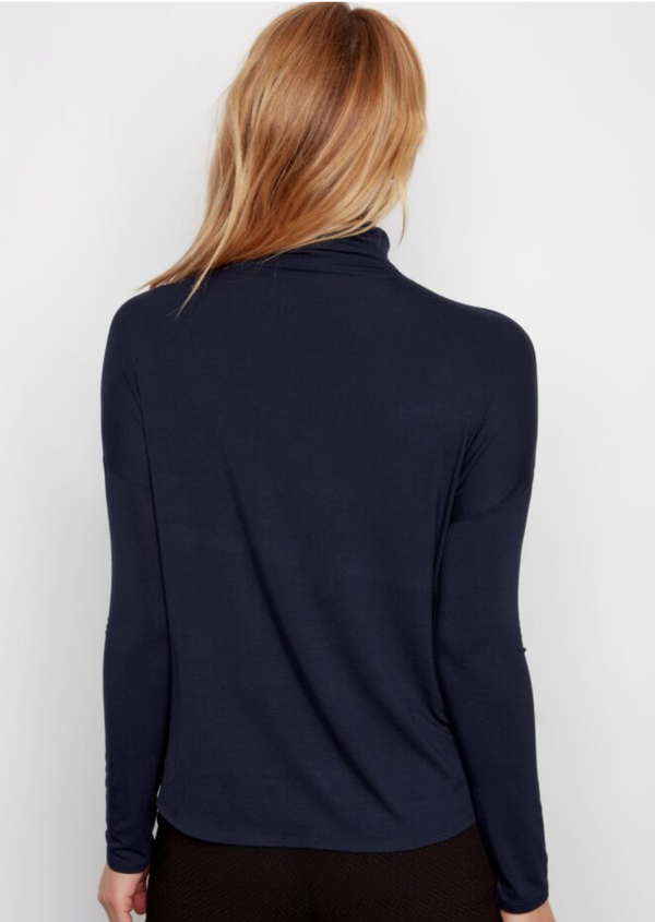 Morgan Turtle Neck Top | Navy