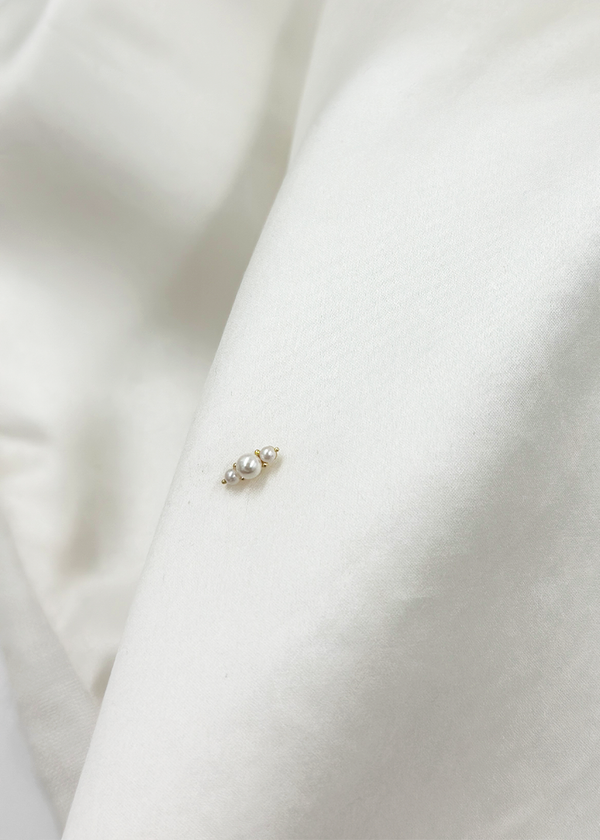 Trio Pearl Stud | 14K