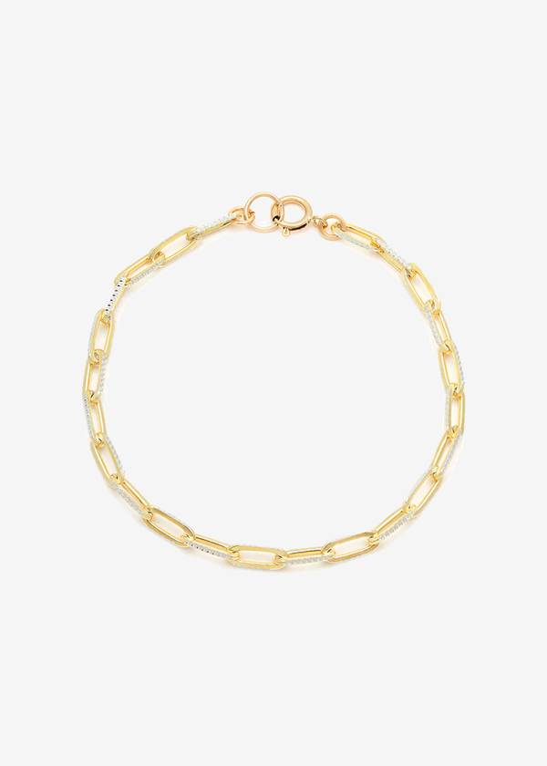 Leah Alexandra Diamond Cut Paperclip Bracelet | Gold