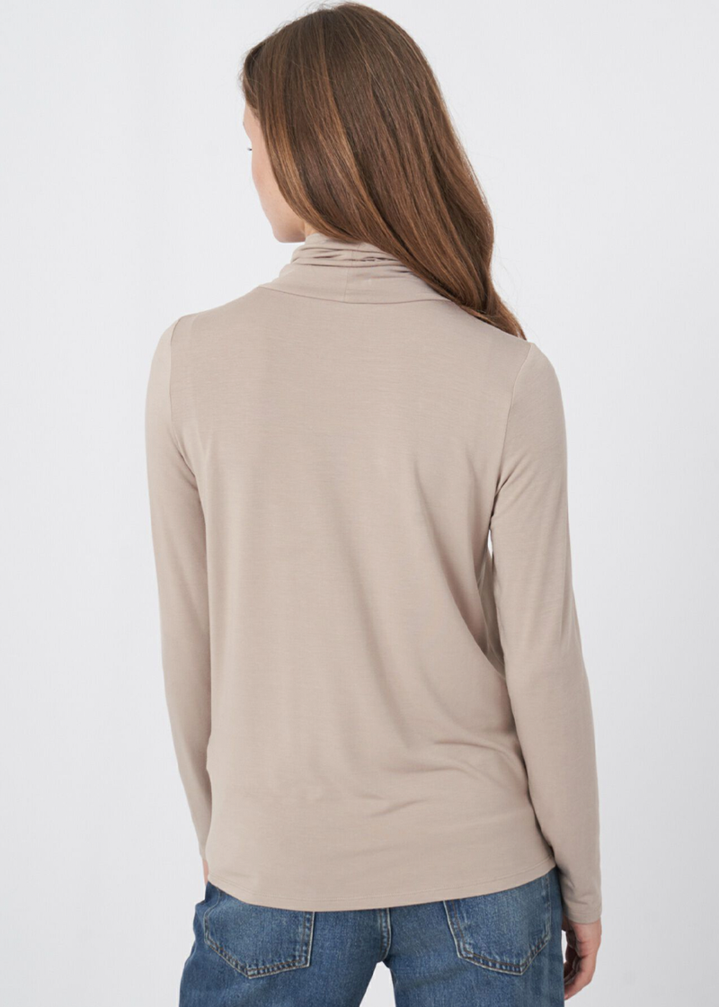 Long-Sleeved Jersey Turtleneck | Desert