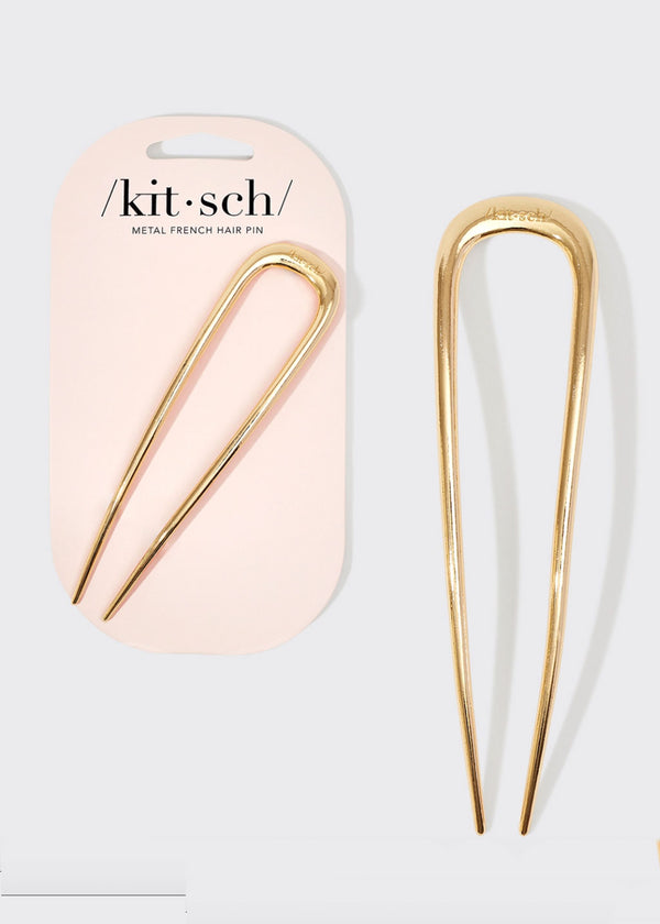 Metal French Hair Pin | Gold