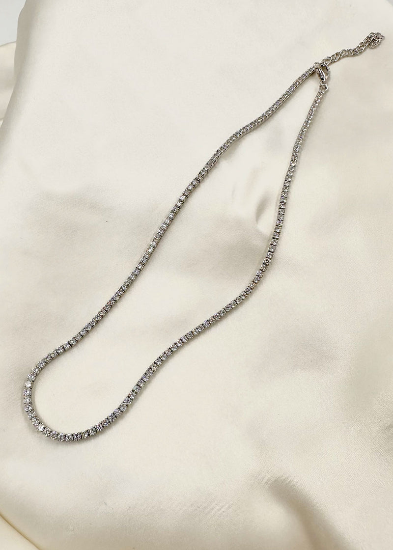 Audrey Pavé Necklace | Silver