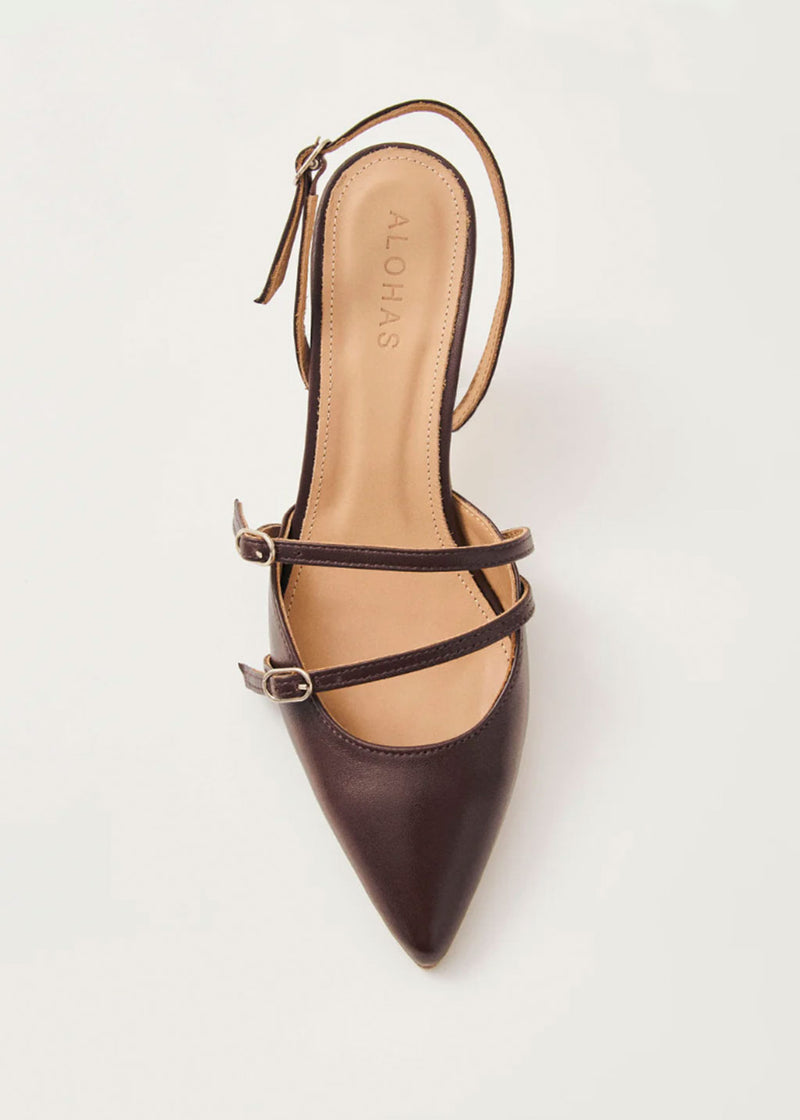 Joelle Brown Leather Pumps