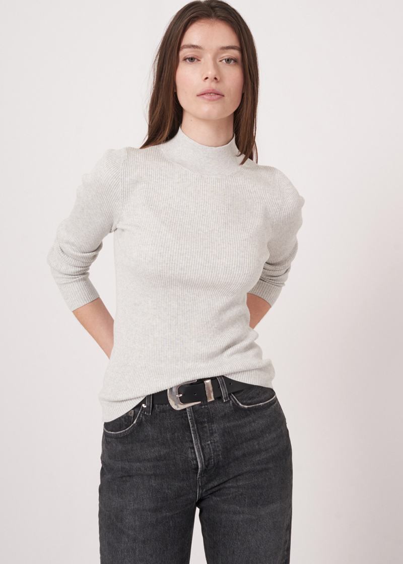 Stand Collar Knitted Pullover | Ice