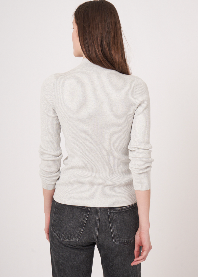 Stand Collar Knitted Pullover | Ice