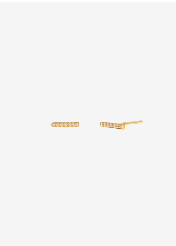 Leah Alexandra Pave Bar Studs | Gold CZ