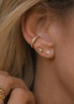 Leah Alexandra Quaditta Studs | Gold CZ